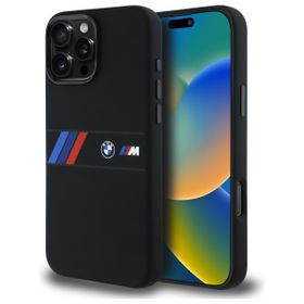 BMW BMHMP16X23SAXK iPhone 16 Pro Max     6.9" czarny/black hardcase Silicone Middle Stripe MagSafe