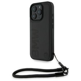BMW BMHCP16X23RMRLK iPhone 16 Pro Max    6.9" czarny/black hardcase Signature Leather Wordmark Cord
