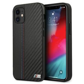 Etui BMW BMHCP12SMCARBK iPhone12 mini 5,4" czarny/black hardcase M Collection PU Carbon Stripe
