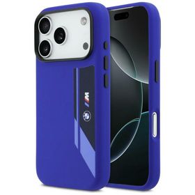 Etui BMW M Silicon Vertical Logo MagSafe do iPhone 17 Pro granatowy