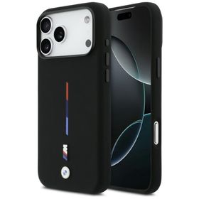 Etui BMW M Silicon Tricolor Line MagSafe do iPhone 17 Pro Max czarny