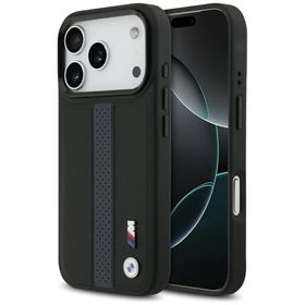 Etui BMW M Perforated Stripe Logo        MagSafe do iPhone 17 Pro niebieski