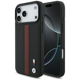 Etui BMW M Perforated Stripe Logo        MagSafe do iPhone 17 Pro Max czerwony