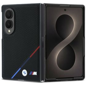 Etui BMW M Leather Perforated Tricolor Stripe Metal Logos MagSafe do Samsung Galaxy Z Fold8 czarny