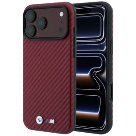 Etui BMW M Carbon Metal Logo MagSafe do iPhone 18 Pro Max / 17 Pro Max bordowy