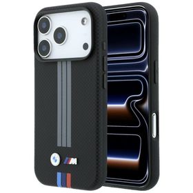 Etui BMW M Quadrille Kevlar Anthracite & Tricolor Print Lines MagSafe do iPhone 18 Pro / 17 Pro czarny