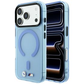 Etui BMW M IML Frosted Metal Logo & Trims MagSafe do iPhone 18 Pro / 17 Pro niebieski