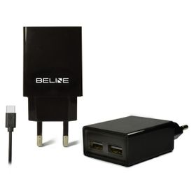 Beline Ład. siec. 2xUSB + USB-C 2Aczarna/black