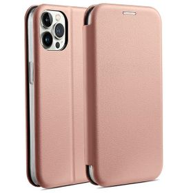 Beline Etui Book Magnetic iPhone 15 ProMax 6,7" różowo złoty/rose gold