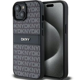 DKNY DKHCP15MPRTHSLK iPhone 15 Plus /14 Plus 6.7" czarny/black hardcase Leather Mono Stripe & Metal Logo