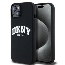 DKNY DKHMP15MSNYACH iPhone 15 Plus / 14Plus 6.7" czarny/black hardcase Liquid Silicone White Printed Logo MagSafe