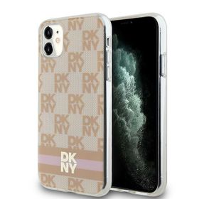 DKNY DKHMN61HCPTSP iPhone 11 / Xr6.1" różowy/pink hardcase IML Checkered Mono Pattern & Printed Stripes MagSafe