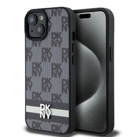 DKNY DKHCP15SPCPTSSK iPhone 15 / 14 / 136.1" czarny/black hardcase Leather Checkered Mono Pattern & Printed Stripes