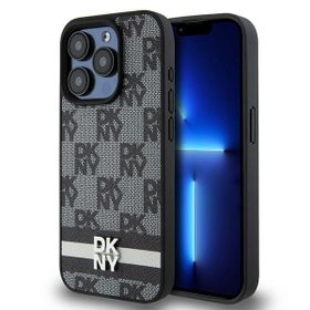 DKNY DKHCP15XPCPTSSK iPhone 15 Pro Max6.7" czarny/black hardcase Leather Checkered Mono Pattern & Printed Stripes
