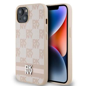 DKNY DKHCP15SPCPTSSP iPhone 15 / 14 / 136.1" różowy/pink hardcase Leather Checkered Mono Pattern & Printed Stripes