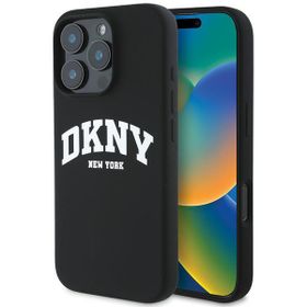 DKNY DKHMP16LSNYACH iPhone 16 Pro6.3" czarny/black hardcase Silicone White Printed Logo MagSafe