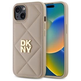 DKNY DKHCP14SPQDSLE iPhone 14 6.1"       beżowy/beige Quilted Stack Logo