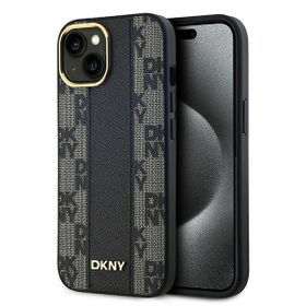 DKNY DKHMP15MPCPVSLK iPhone 15 Plus /14 Plus 6.7" czarny/black hardcase Leather Checkered Mono Pattern MagSafe