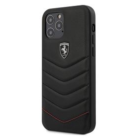 Ferrari FEHQUHCP12MBK iPhone12/12 Pro 6,1" czarny/black hardcase Off Track Quilted