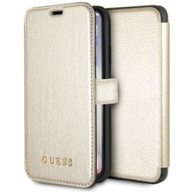 Guess GUFLBKPXIGLGO iPhone X/Xs gold/złoty book Iridescent