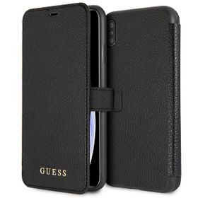 Guess GUFLBKI65IGLBK iPhone Xs Max black/czarny book Iridescent
