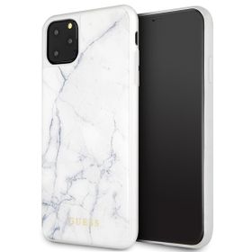 Guess GUHCN65HYMAWH iPhone 11 ProMax biały/white Marble