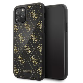 Guess GUHCN584GGPBK iPhone 11 Proczarny/black hard case 4G Double Layer Glitter