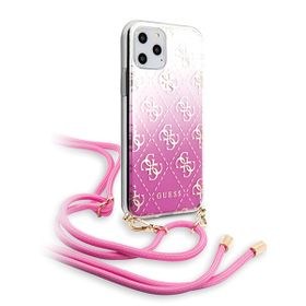 Guess GUHCN65WO4GPI iPhone 11 ProMax różowy/pink hard case 4G Gradient