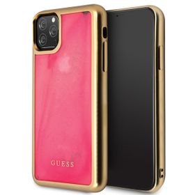 Guess GUHCN65GLTRPI iPhone 11 Pro Maxróżowy/pink hard case Glow in the Dark Sand Matte