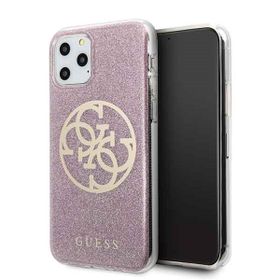 Guess GUHCN58PCUGLPI iPhone 11 Proróżowy/pink hard case 4G Circle Glitter