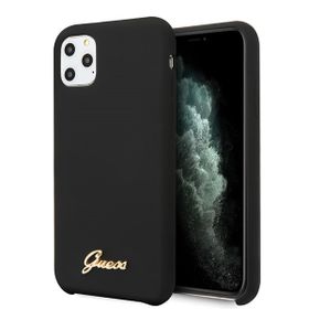 Guess GUHCN65LSLMGBK iPhone 11 Pro Maxblack/czarny hard case Silicone Vintage Gold Logo