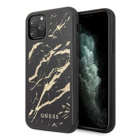Guess GUHCN65MGGBK iPhone 11 Pro Maxczarny/black hard case Glitter Marble Glass