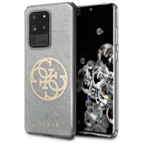 Guess GUHCS69PCUGLLG S20 Ultra G988jasnoszary/light grey hard case Glitter 4G Circle Logo