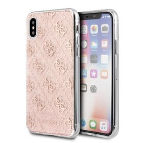 Guess GUHCPXPCU4GLPI iPhone X/Xsróżowy/pink hard case 4G Glitter