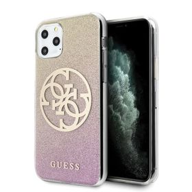 Guess GUHCN58PCUGLPGG iPhone 11 Proróżowo-złoty/gold pink hard case Glitter Gradient 4G Circle Logo