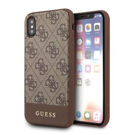 Guess GUHCPXG4GLBR iPhone X/Xsbrązowy/brown hard case 4G Stripe Collection