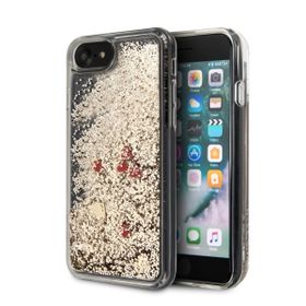 Guess GUHCI8GLHREGO iPhone 7/8/SE 2020/ SE 2022 gold/złoty hard case Liquid Glitter Hearts