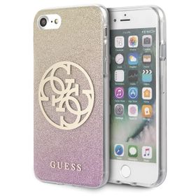 Guess GUHCI8PCUGLPGG iPhone 7/8/SE 2020/ SE 2022 różowo-złoty/gold pink hard case Glitter Gradient 4G Circle Logo