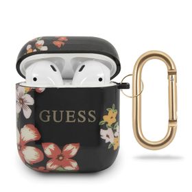 Guess GUACA2TPUBKFL04 AirPods 1/2 coverczarny/black N.4 Flower Collection