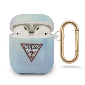 Guess GUACA2TPUMCGC02 AirPods 1/2 coverniebieski/blue Tie & Dye Collection