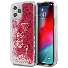 Guess GUHCP12LGLHFLRA iPhone12 Pro Max 6,7" malinowy/raspberry hardcase Glitter Charms
