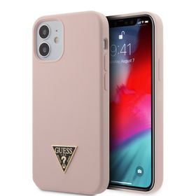 Guess GUHCP12SLSTMLP iPhone12 mini 5,4" jasnoróżowy/light pink hardcase Silicone Triangle Logo