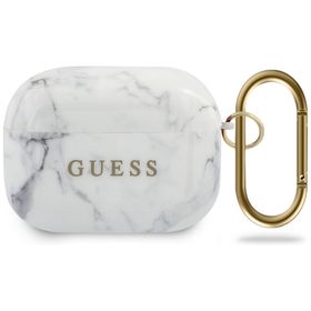 Guess GUACAPTPUMAWH AirPods Pro cover biały/white Marble Collection