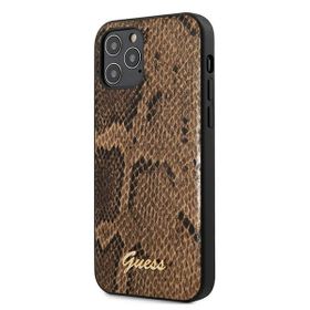 Guess GUHCP12LPUSNSMLBR iPhone 12 ProMax 6,7" brązowy/brown hardcase Script Python Collection