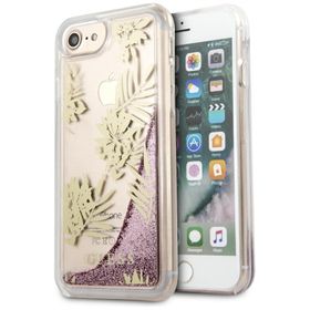 Guess GUHCP7GLUPPI iPhone 6/7/8/SE 2020 różowy/pink hard case Palm Springs Glitter Liquid