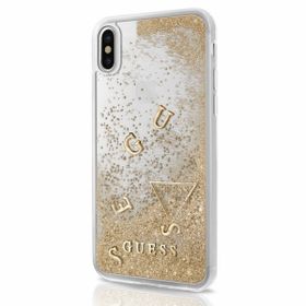 Guess GUHCPXGLUFLGO iPhone X gold/złotyhard case Glitter Liquid