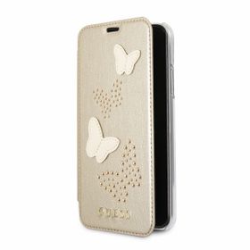 Guess GUFLBKPXPBUBE iPhone X beige/ beżowy book Studs & Sparkles