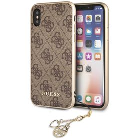 Guess GUHCPXGF4GBR iPhone X/Xs brown/brązowy hard case 4G Charms Collection