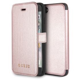 Guess GUFLBKI8IGLRG iPhone 7/8/SE 2020/ SE 2022 rose gold /różowo-złoty book Iridescent