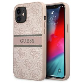 Guess GUHCP12S4GDPI iPhone 12 mini 5,4"różowy/pink hardcase 4G Stripe